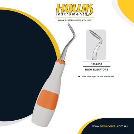 Hawk Instruments Dental Flohr Root Elevator 3mm Left Curved Tip Australia