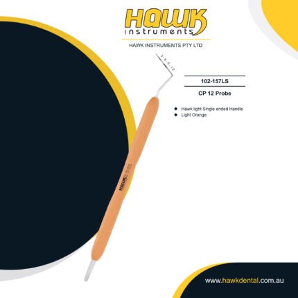 Hawk Dental CP-12 Periodontal Probe with curved colour-coded tip and silicone handle for periodontal measurements in Australia