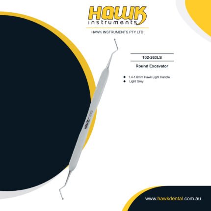 Hawk Instruments Dental Round Excavator 1.4–1.6mm double-ended tips for precise decay removal in Australia