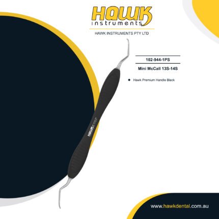 Hawk Dental Mini McCall Curette with polished stainless steel tip for supragingival calculus removal in Australia