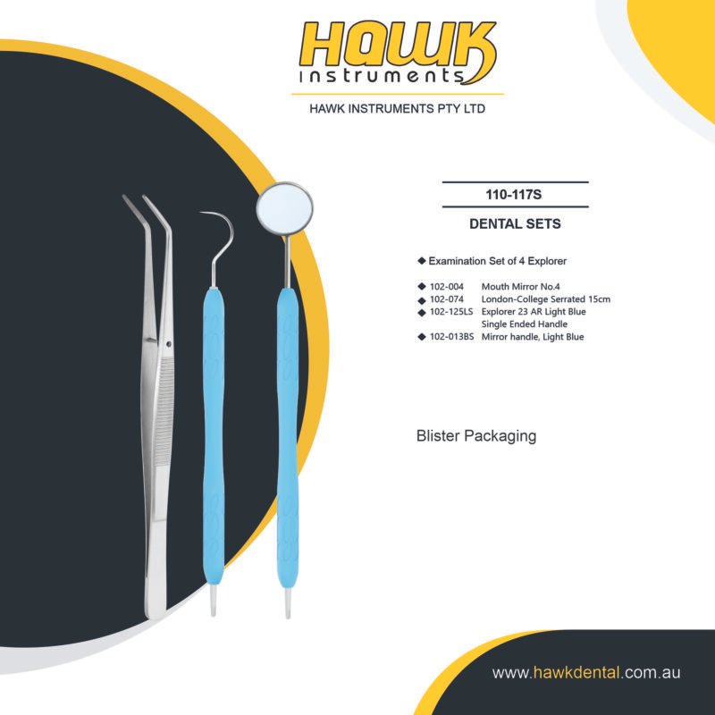 Hawk Dental 4-Piece Dental Tools Kit 110–117S Australia