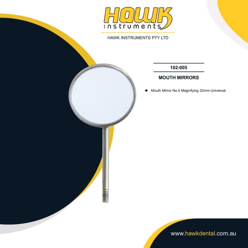 Hawk Instruments Dental Mouth Mirror 22mm Magnifying Front Surface Mirror Australia