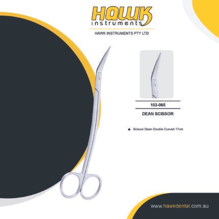 Hawk Dental Dean Double Curved Scissor 17cm Australia