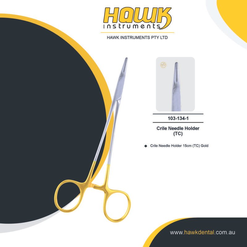Hawk Dental Tungsten Carbide Crile Needle Holder Sydney