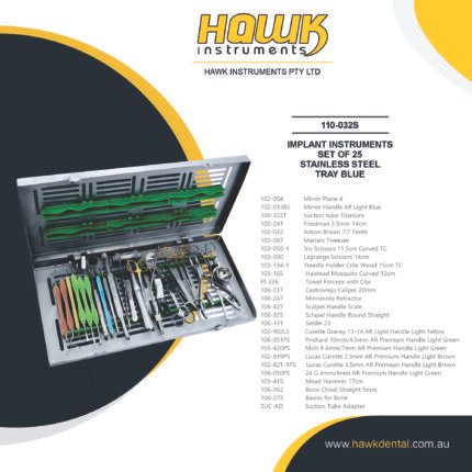 Hawk Dental 25-Piece Surgical Implant Instruments Set Australia