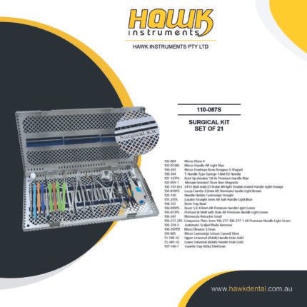 Hawk Dental 21-Piece Dental Surgical Instruments Set Australia