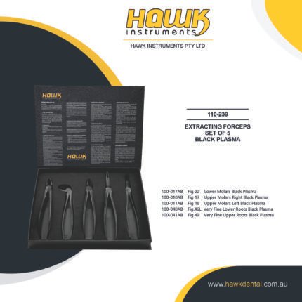Hawk Dental 5-piece adult dental extraction forceps set Australia