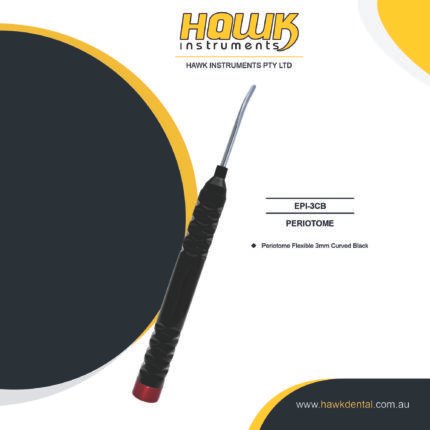 Hawk Instruments Autoclavable Flexible Periotome 3mm Curved Tip for atraumatic tooth extraction in Australia