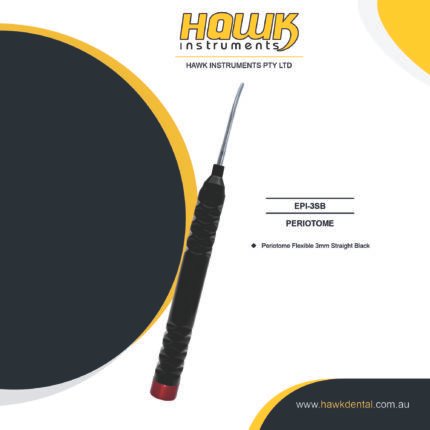 Hawk Instruments Flexible Periotome 3mm Straight Black for atraumatic tooth extraction in Australia